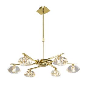 M0412PB  Alfa PB Crystal Telescopic/Semi Ceiling 6 Light